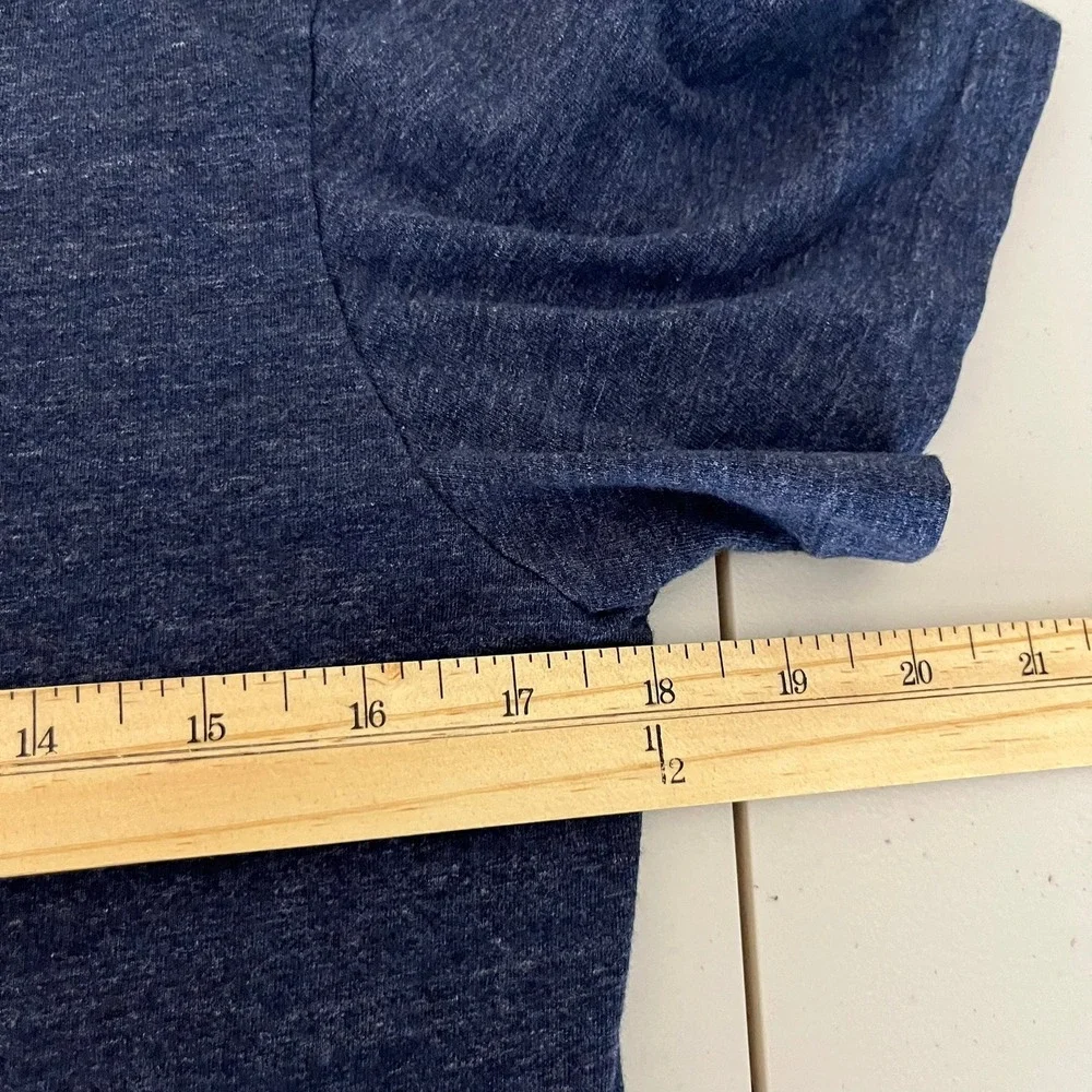 Polo Ralph Lauren Mens Custom Fit T-Shirt Heathered Navy Blue Cotton Size M Slim
